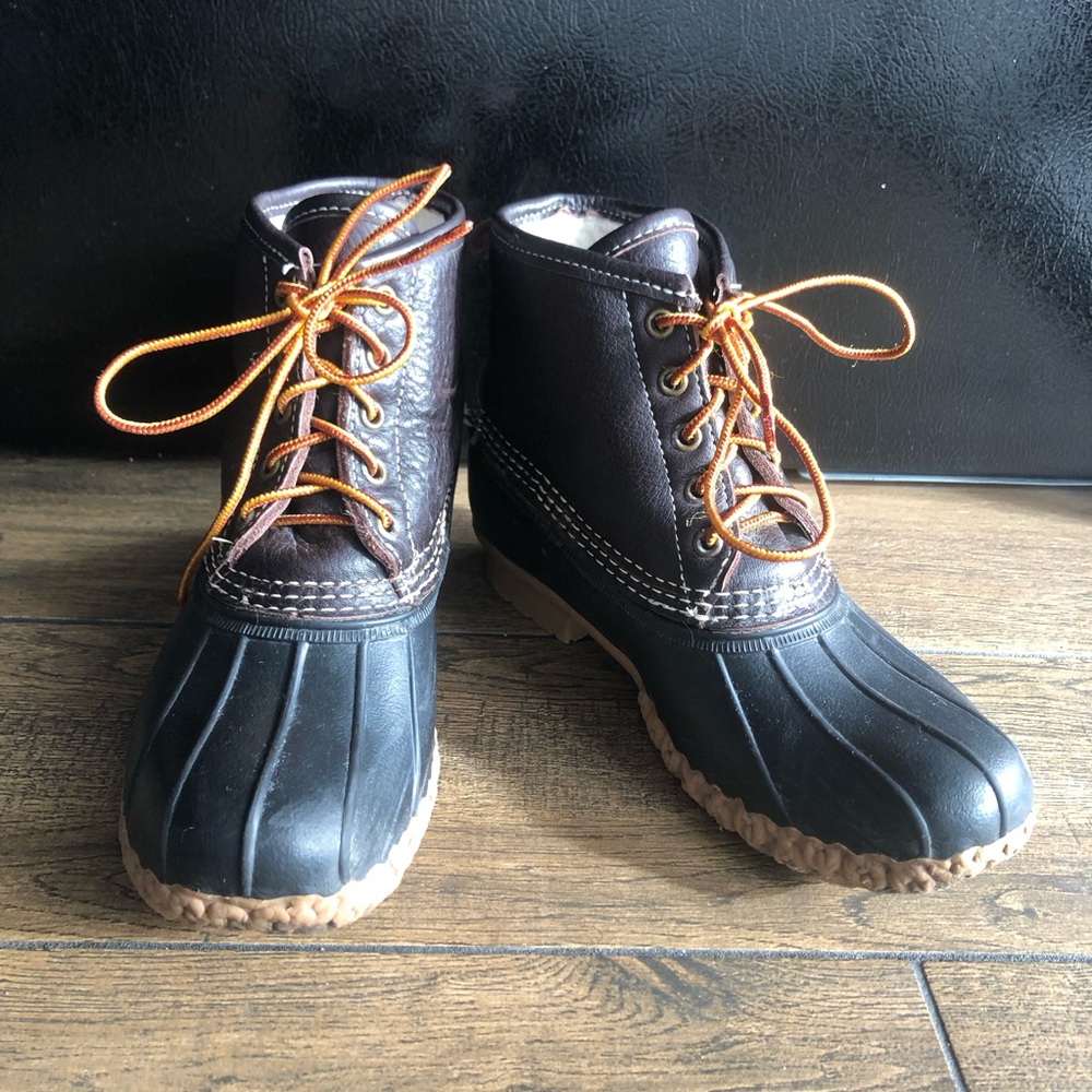 LL Bean Duck Boots Black and Brown Boots